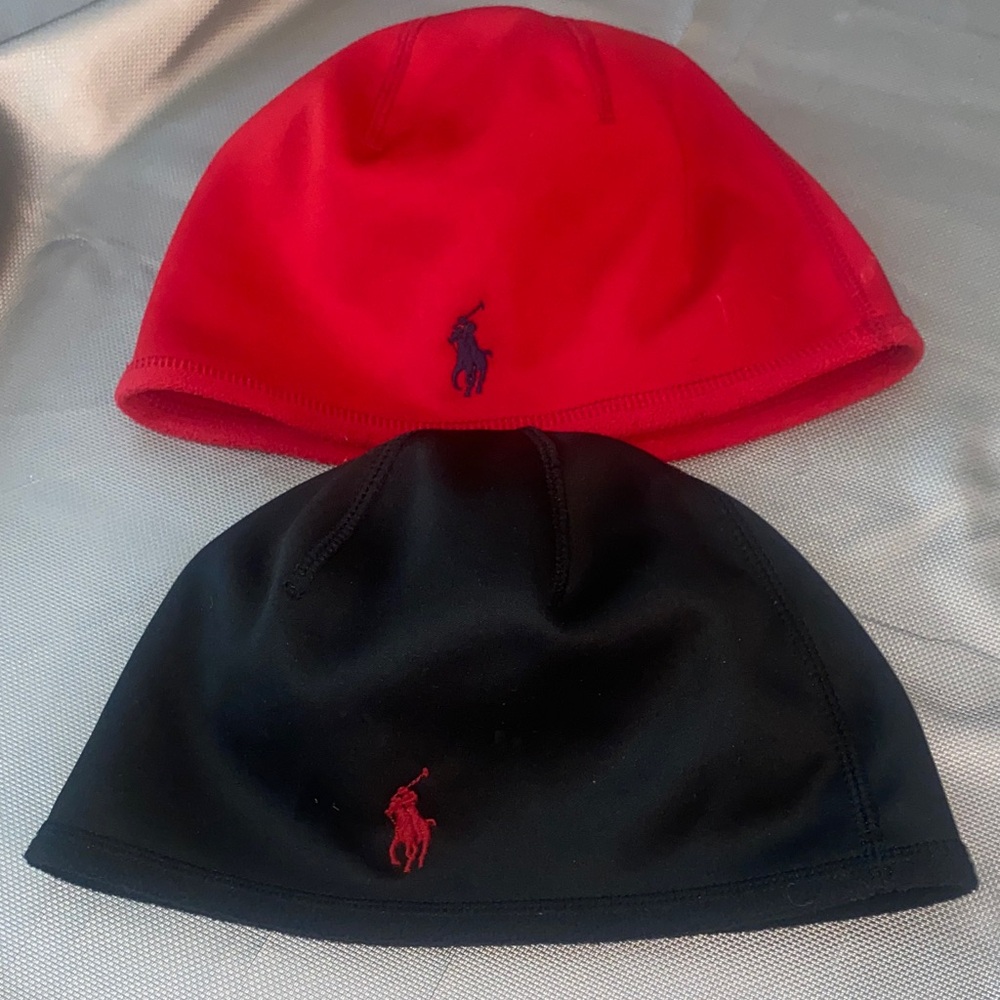 Ralph Lauren Red and Black Beanie Duo